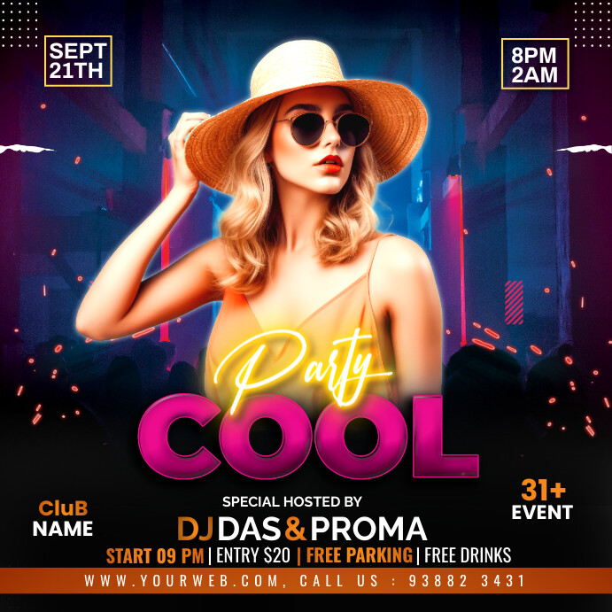 cool party Instagram Post template