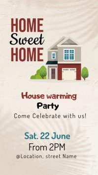 Cool Pastel House Warming Party Invitation Po Ekran reklamowy (9:16) template