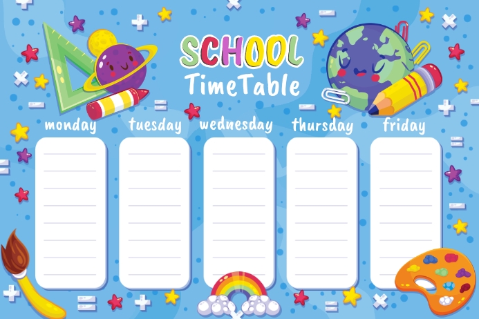 Cool School Timetable Template | PosterMyWall