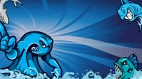 Cool Sea Blue Wallpaper Background 演示(16:9) template