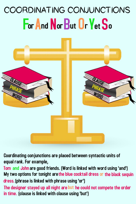 Coordinating Conjunctions Template | PosterMyWall