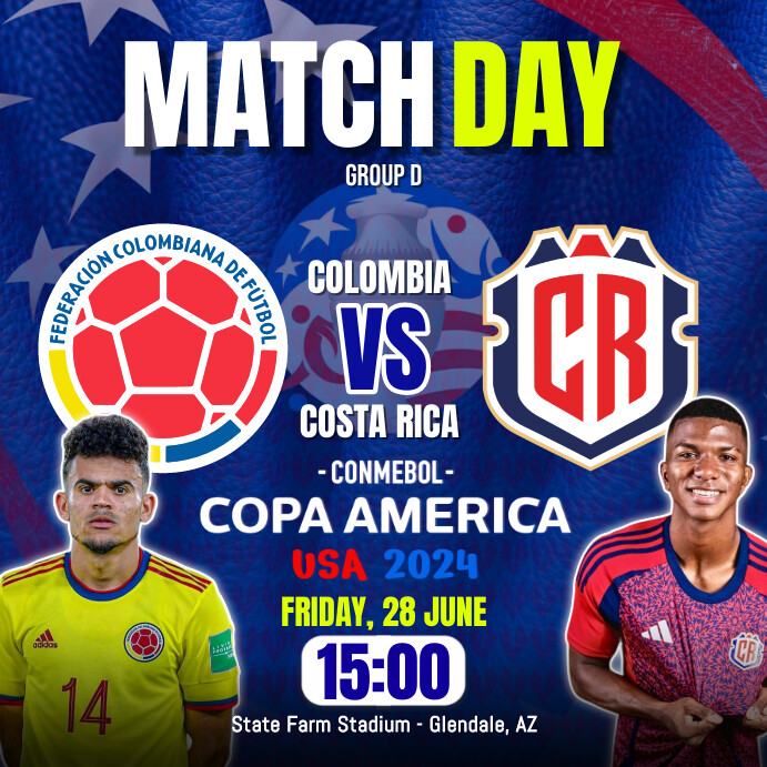 Plantilla de COPA AMERICA 2024 COLOMBIA VS COSTA RICA | PosterMyWall