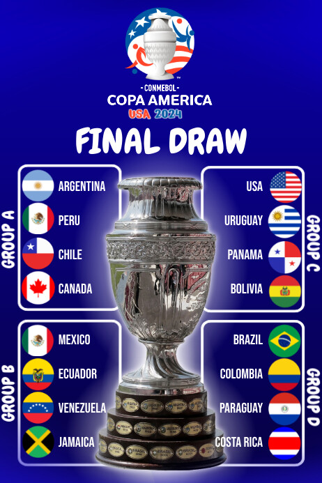 Copa Front COPA AMERICA 2024 FINAL DRAW Template | PosterMyWall