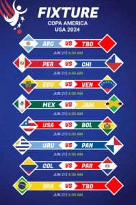 Copa America 2024 Fixture Pinterest Graphic template