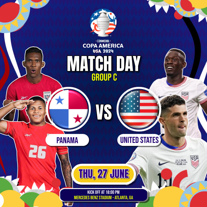 COPA AMERICA 2024 PANAMA VS UNITED STATES Publicação no Instagram template