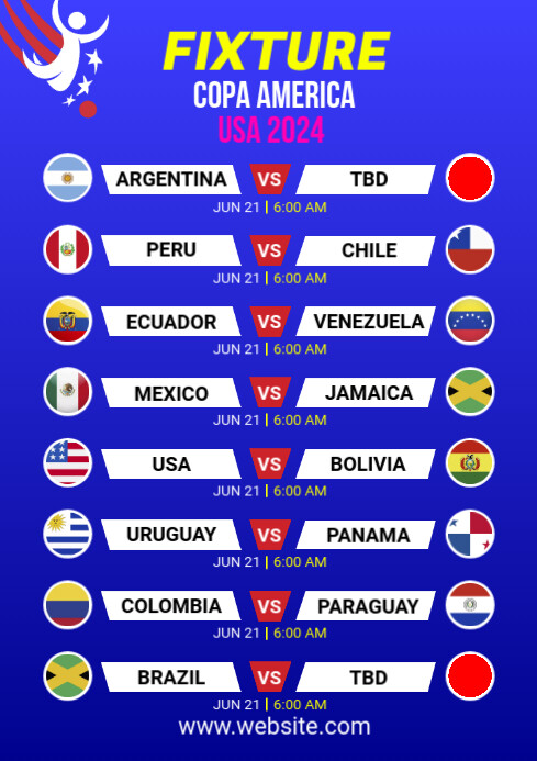 Fixture Poster Copa America Group Fixture Template | PosterMyWall