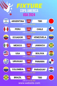 Copa America Group Fixture Pinterest Graphic template