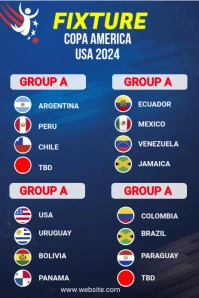 Copa America Group Fixture Pinterest Graphic template