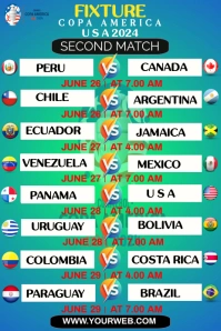 Copa America usa 2024 match fixture Instagram Pinterest Graphic template