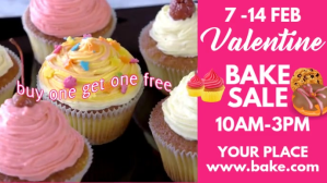 Rose Valentine's Day Bake Sale Facebook-covervideo Template