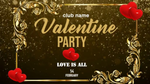 Black Valentine's Day Party Facebook-covervideo Template