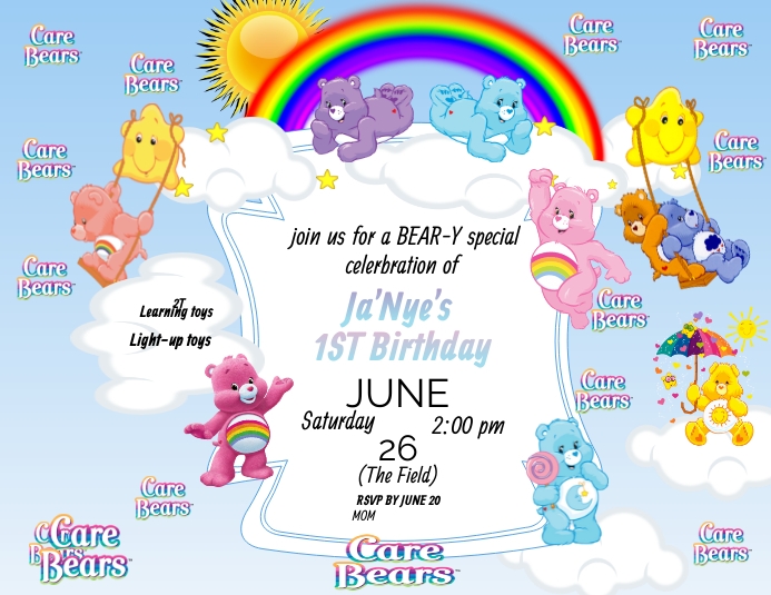 CARE BEAR Template | PosterMyWall care-bear-template-postermywall