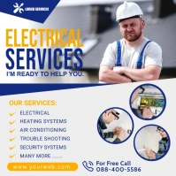 Electrical Service Flyer Poster Temp Square (1:1) template