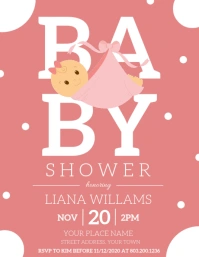 Invitation de carte de douche de bébé | Vecteur Premium