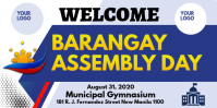 蓝色 Barangay Assembly Day Event Roll-up-Banner 3 x 6 Zoll Template