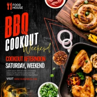 BBQ Restaurant Flyer Instagram Post template
