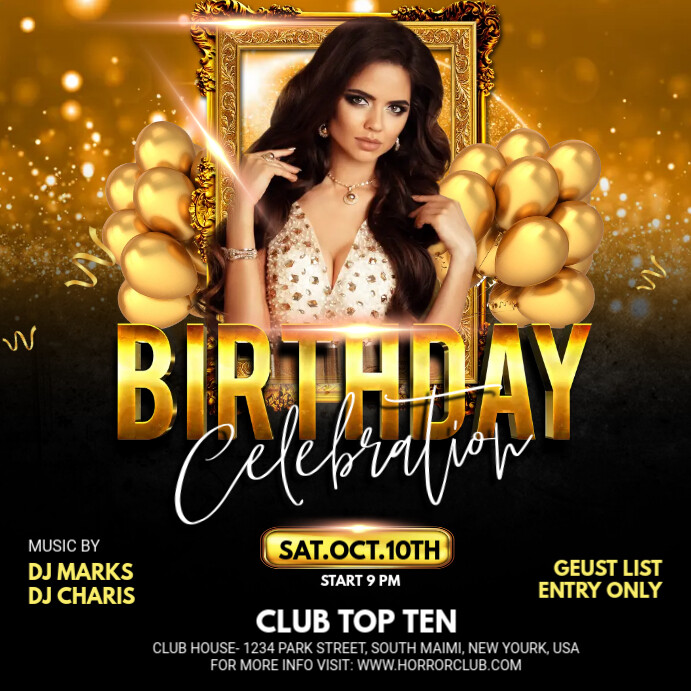 Birthday party flyer template PosterMyWall