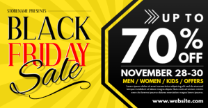 Yellow Black Friday Sale Imagen Compartida en Facebook Template