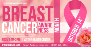 Pink Breast Cancer Awareness Event Gambar Bersama Facebook Template