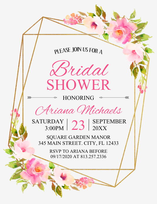 BRIDAL SHOWER Template PosterMyWall
