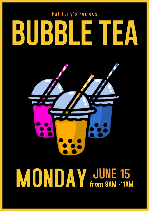 Bubble tea flyer 1 A4 template