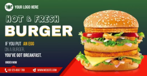 Vert Burger Ads delt Facebook-billede Template