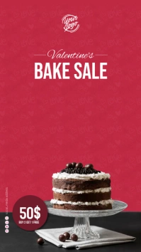 Red Valentine's Bake Sale Digital Display template
