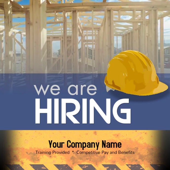 Construction Worker Laborer wanted Instagram template