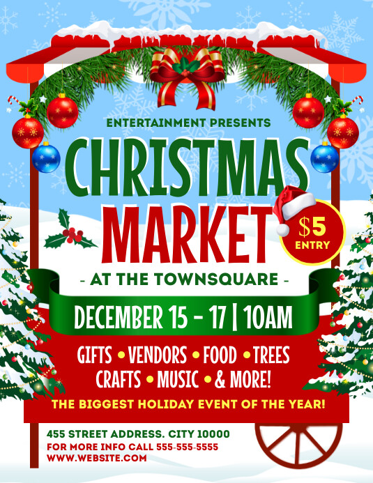 Christmas Fair & Market Flyer (US Letter) template