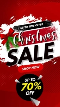 Christmas sale discount instagram Ecrã digital (9:16) template