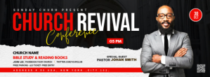 Zwart Church Revival Conference Facebook-coverfoto Template