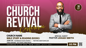 Church Revival flyer Spanduk Twitch template