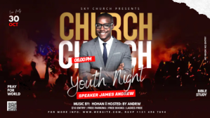 church youth night template Ikhava Yevidiyo ye-Facebook (16:9)
