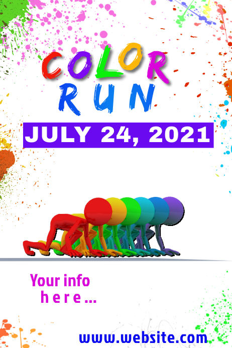 Color Run Poster Template | PosterMyWall