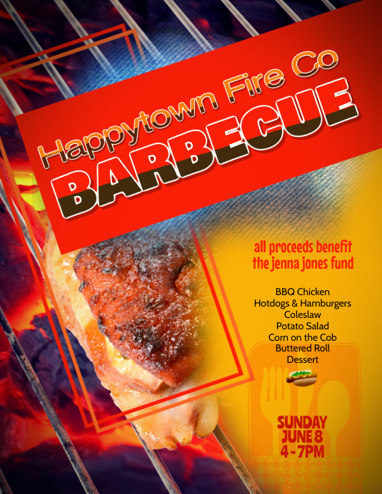 Barbecue BBQ Cookout Event Flyer Template Folder (US Letter)