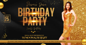 Birthday party flyer template Facebook Ad
