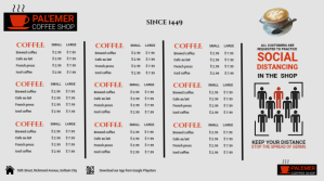 Bianco Coffee Shop Social Distancing Digitalt display Template