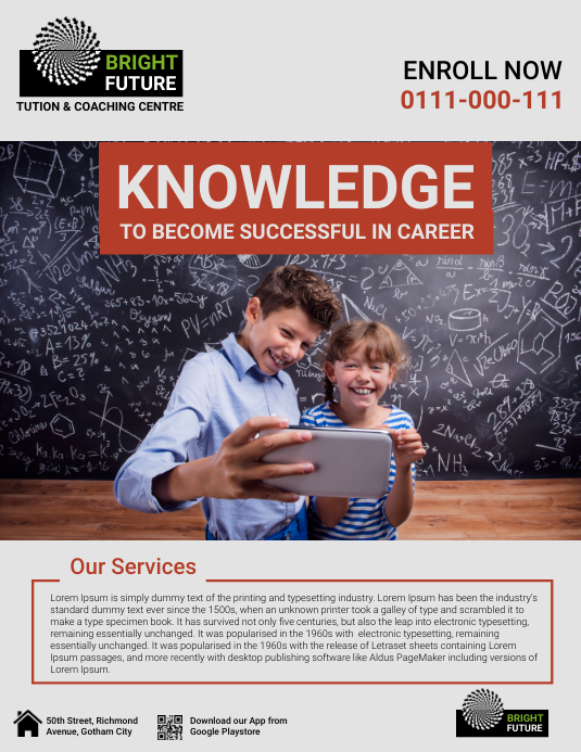 tution & coac Flyer (US Letter) template