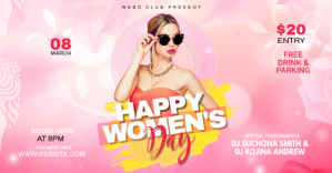 Pink Women's Day Celebration Facebook-annonce Template