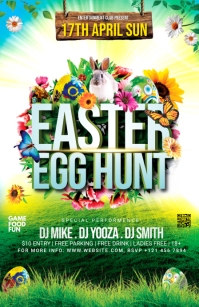 Easter Egg Hunt Party Flyer Tabloïd template