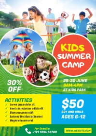 Kids Summer Camp Flyer A6 template