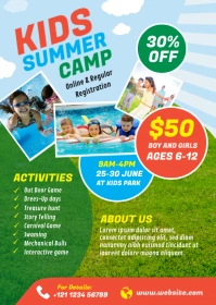 Kids Summer Camp Flyer A6 template