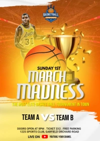 March Madness - Basketball Fl A6 template