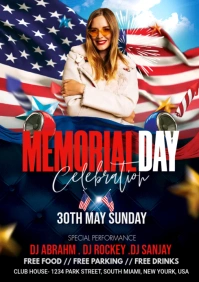 Memorial Day Celebration Flye A1 template