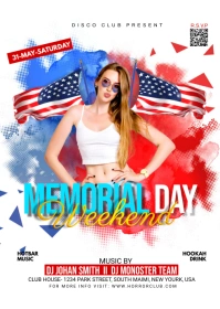 Memorial Day Weekend Party Fl A6 template