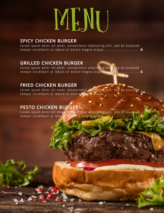 Menu Copy Format Copy of Copy of Copy of menu | PosterMyWall