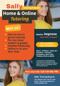 online tutoring flyer A5 template