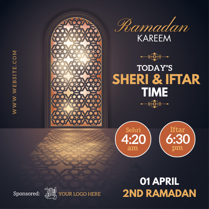 Ramadan Sheri & Iftar Time Квадрат (1 : 1) template