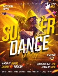 summer dance party ad Folder (US Letter) template