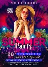 SUMMER NIGHT PARTY A6 template